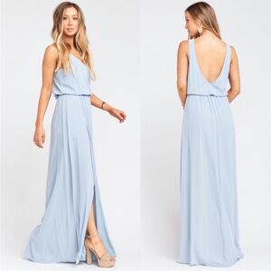 Show Me Your MuMu Kendall Steel Blue Maxi Dress NWT